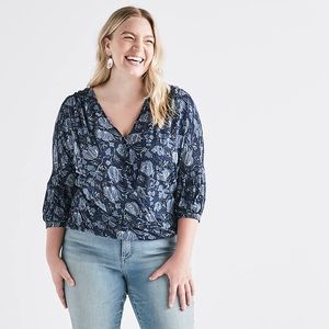 Lucky Brand Floral Wrap Top